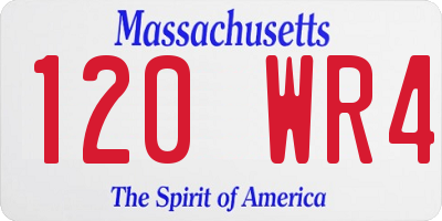 MA license plate 120WR4