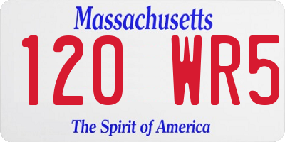 MA license plate 120WR5
