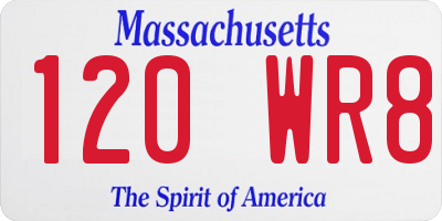 MA license plate 120WR8