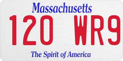 MA license plate 120WR9
