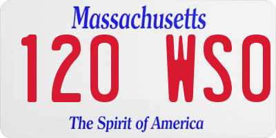 MA license plate 120WS0