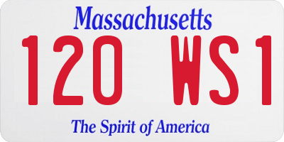 MA license plate 120WS1