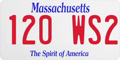 MA license plate 120WS2