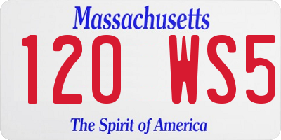 MA license plate 120WS5