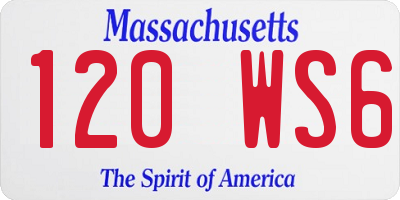 MA license plate 120WS6