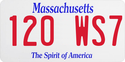 MA license plate 120WS7