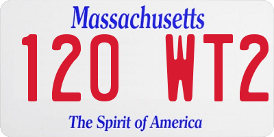 MA license plate 120WT2