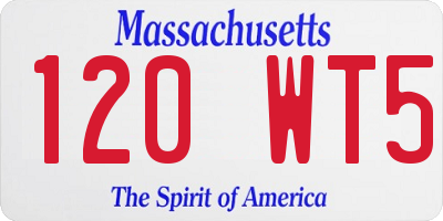 MA license plate 120WT5