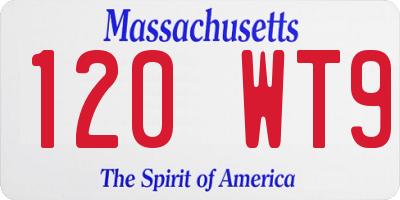 MA license plate 120WT9