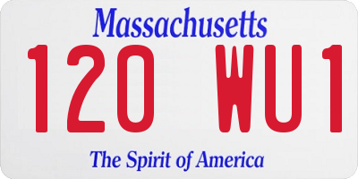 MA license plate 120WU1