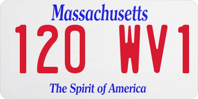 MA license plate 120WV1