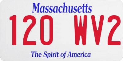 MA license plate 120WV2