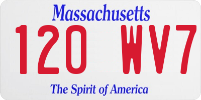 MA license plate 120WV7