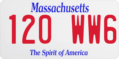 MA license plate 120WW6