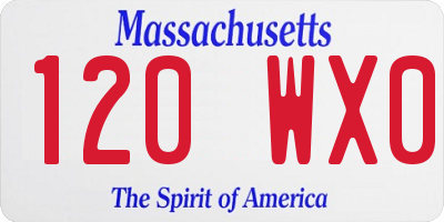 MA license plate 120WX0