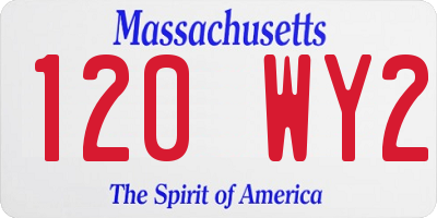 MA license plate 120WY2