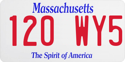 MA license plate 120WY5
