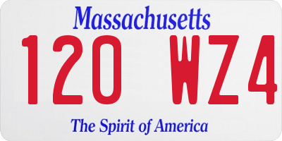 MA license plate 120WZ4