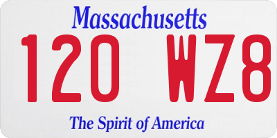 MA license plate 120WZ8