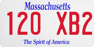 MA license plate 120XB2