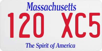MA license plate 120XC5