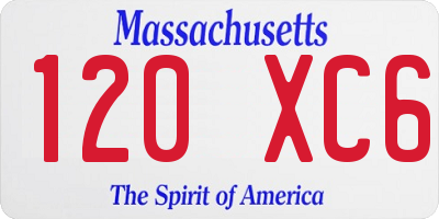 MA license plate 120XC6