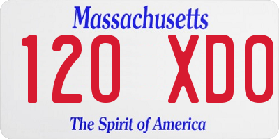 MA license plate 120XD0