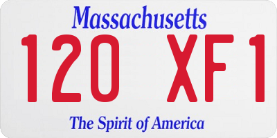 MA license plate 120XF1