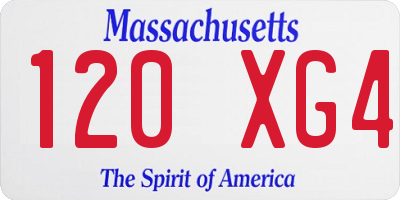 MA license plate 120XG4