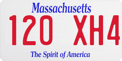 MA license plate 120XH4