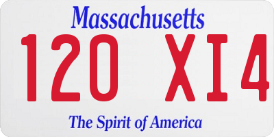 MA license plate 120XI4