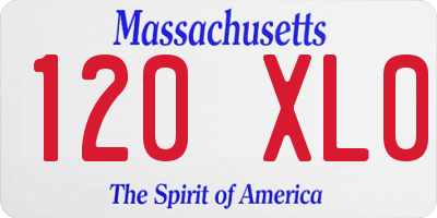 MA license plate 120XL0