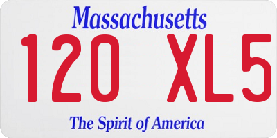 MA license plate 120XL5