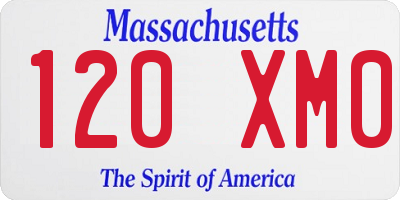 MA license plate 120XM0