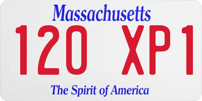 MA license plate 120XP1