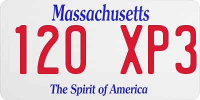 MA license plate 120XP3
