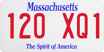 MA license plate 120XQ1