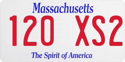 MA license plate 120XS2