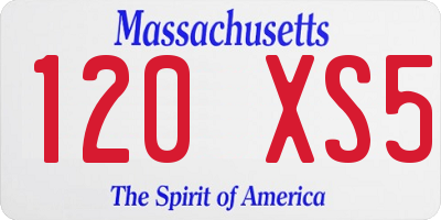 MA license plate 120XS5