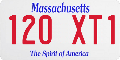 MA license plate 120XT1