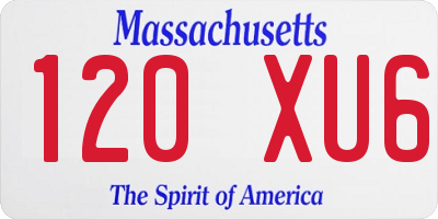 MA license plate 120XU6