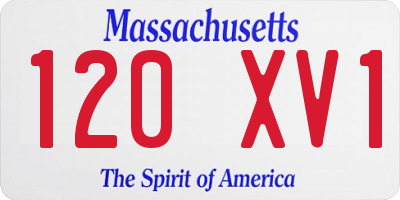MA license plate 120XV1