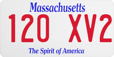 MA license plate 120XV2