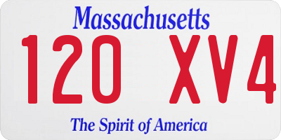 MA license plate 120XV4