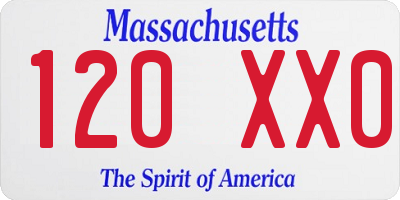 MA license plate 120XX0