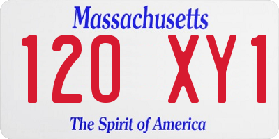 MA license plate 120XY1