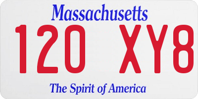 MA license plate 120XY8