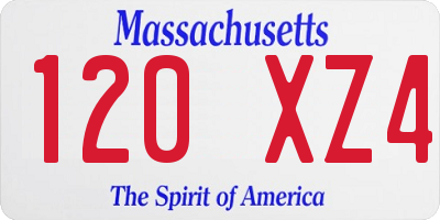 MA license plate 120XZ4