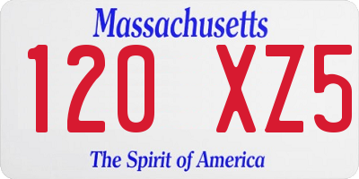 MA license plate 120XZ5