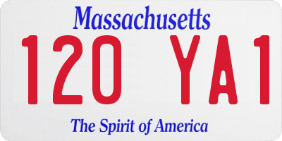 MA license plate 120YA1